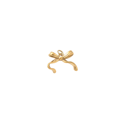 Gold Lovely Ribbon Bow Charm  on transparent background 