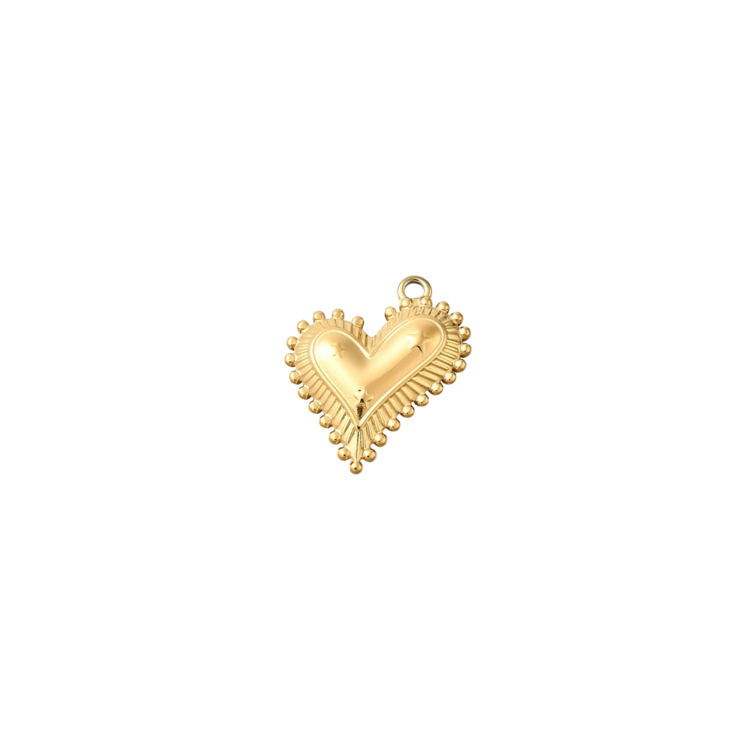 Gold Trinity Heart Burst Charm  on transparent