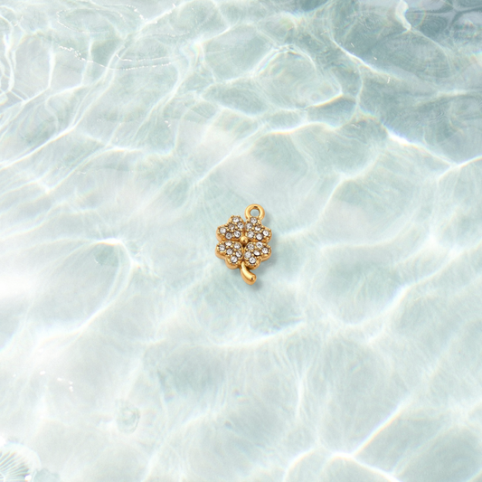 Gold Wish Upon a Clover Charm | Waterproof Stainless Steel