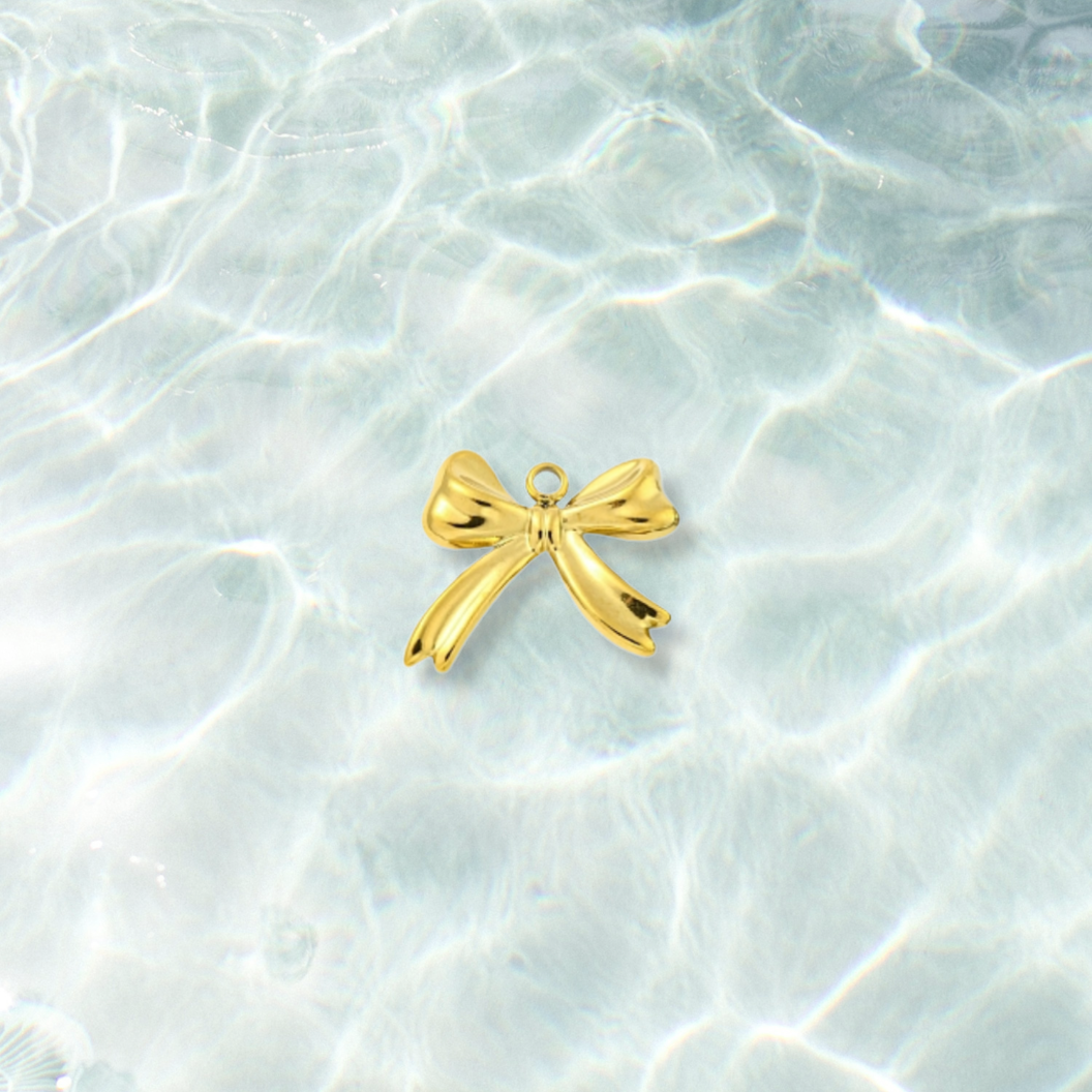Gold Darling Bow Charm | Waterproof Stainless Steel