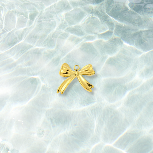 Gold Darling Bow Charm | Waterproof Stainless Steel