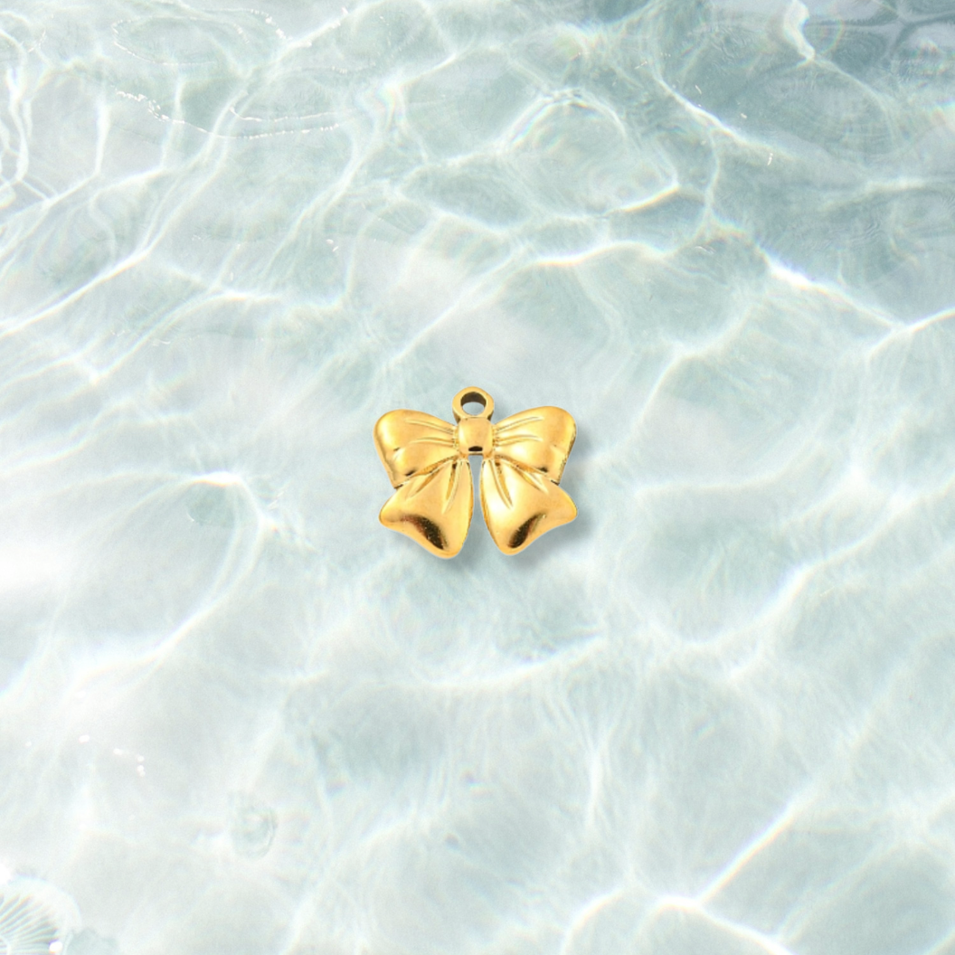 Gold Petite Bowknot Charm | Waterproof Stainless Steel