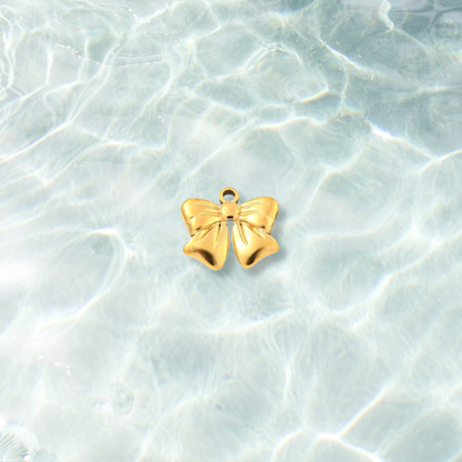 Gold Petite Bowknot Charm | Waterproof Stainless Steel