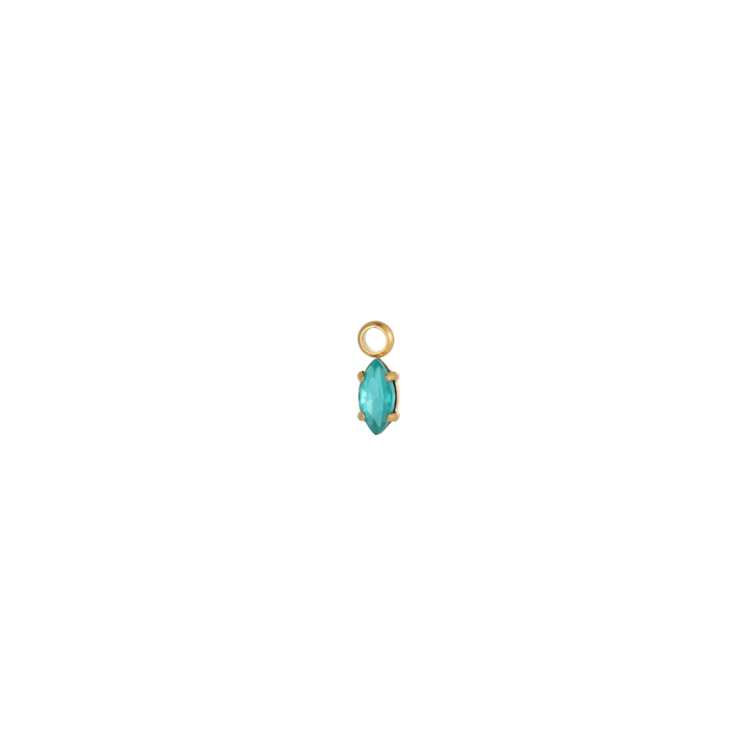 Gold Marquise Gemstone Charm | Waterproof Stainless Steel