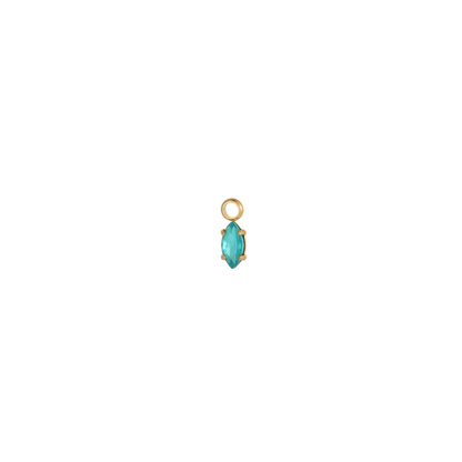 Gold Marquise Gemstone Charm | Waterproof Stainless Steel