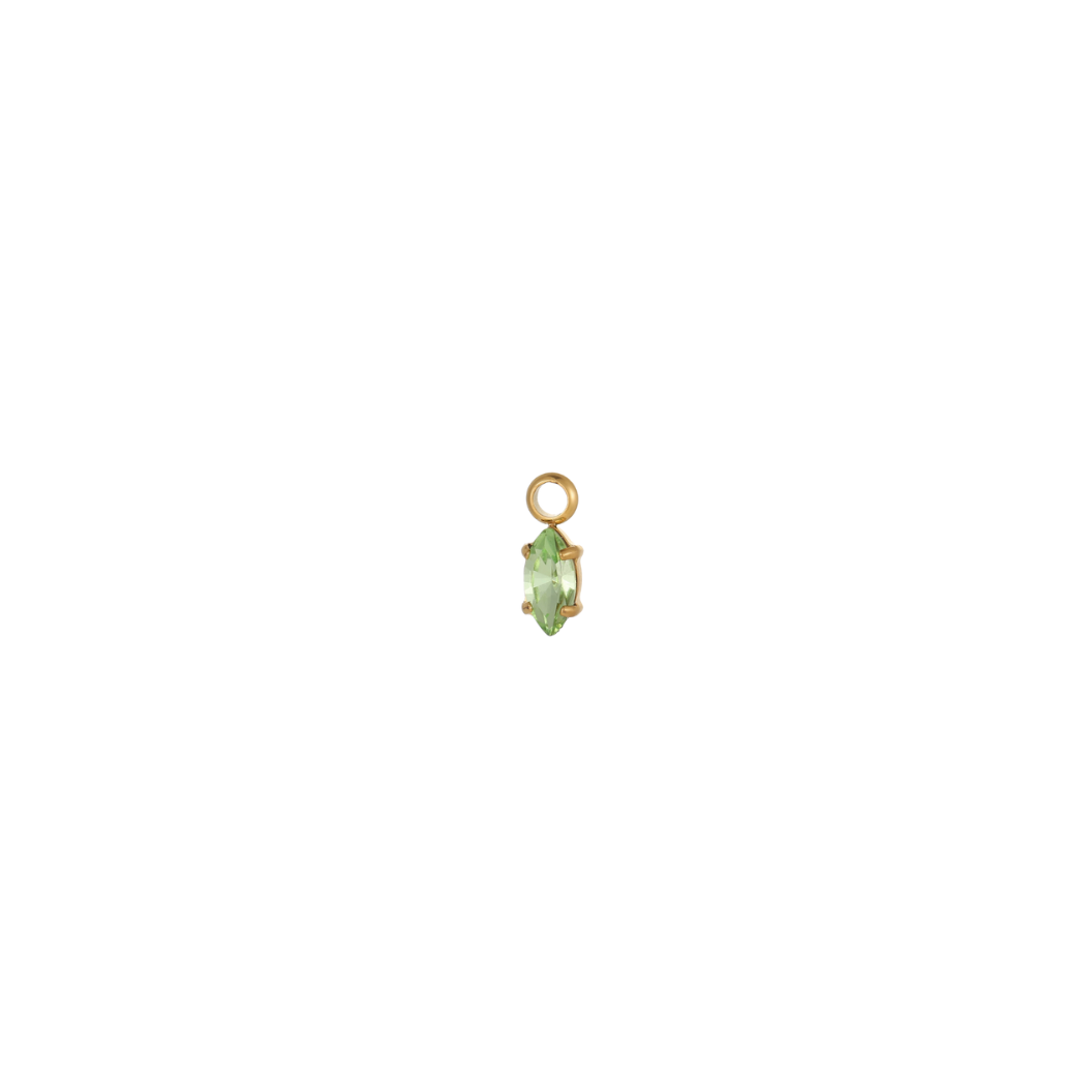 Gold Marquise Gemstone Charm | Waterproof Stainless Steel