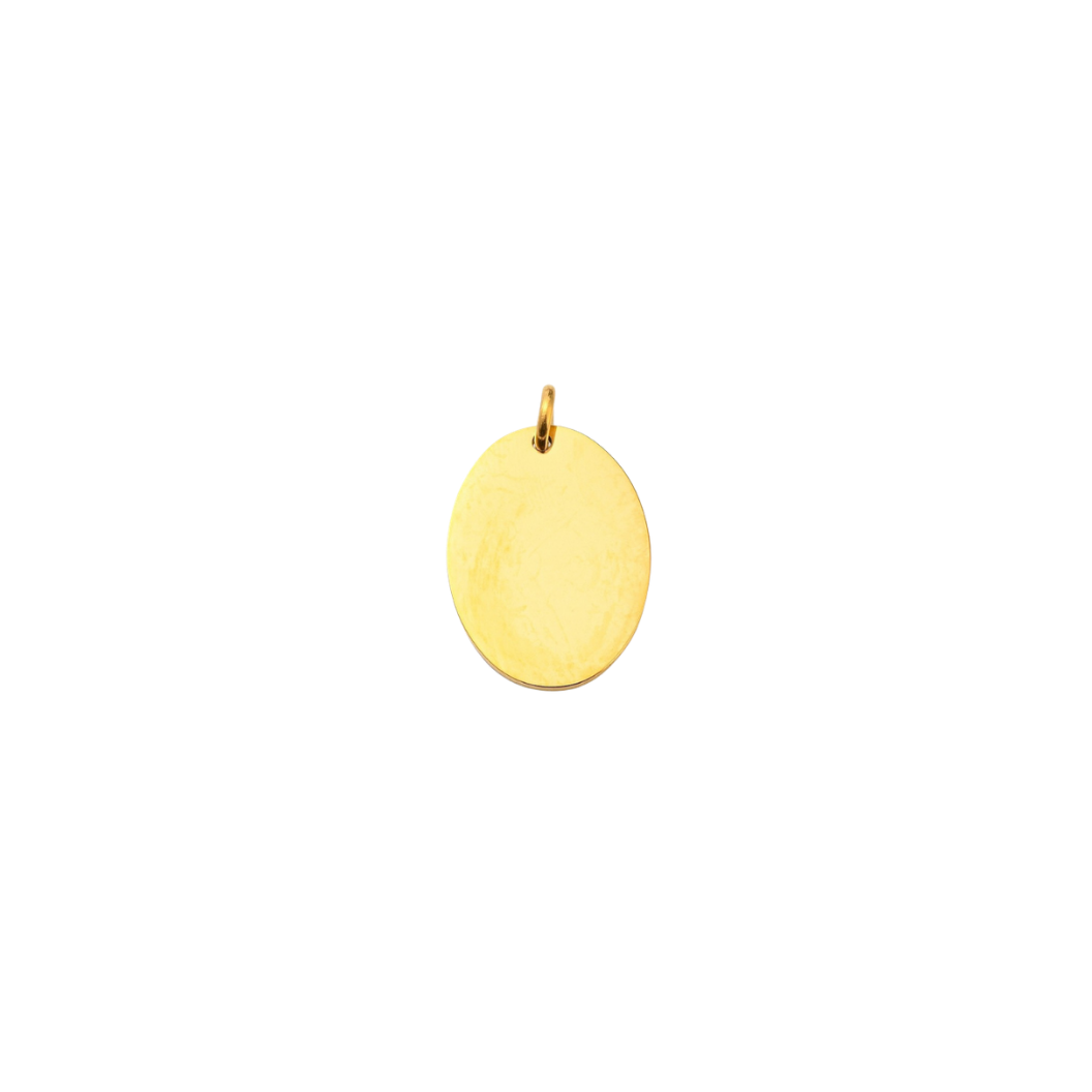 Engravable Blank Small Oval Gold Charm