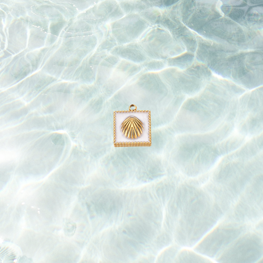 Gold Sunwashed Shell Charm | Waterproof Stainless Steel