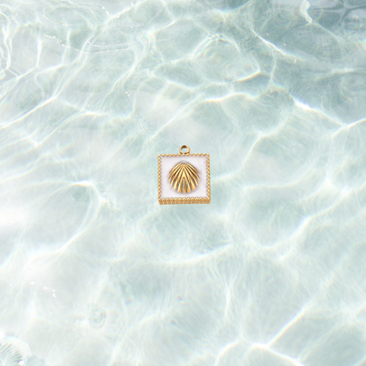 Gold Sunwashed Shell Charm | Waterproof Stainless Steel