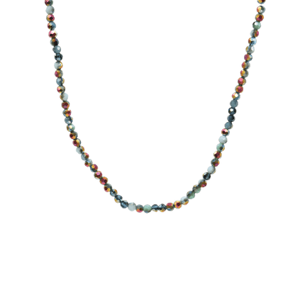 Transparent view of the Silver Iris Beaded Necklace | Assorted