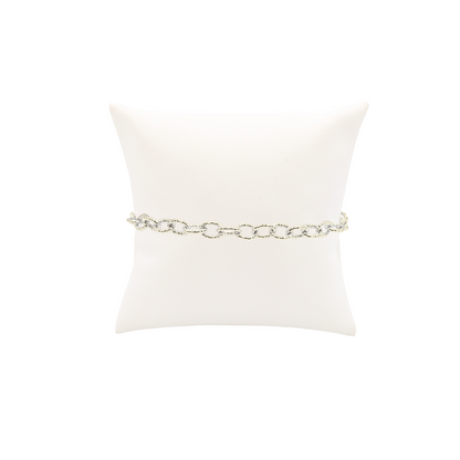 Front view of the Silver Alexis Charm Bracelet