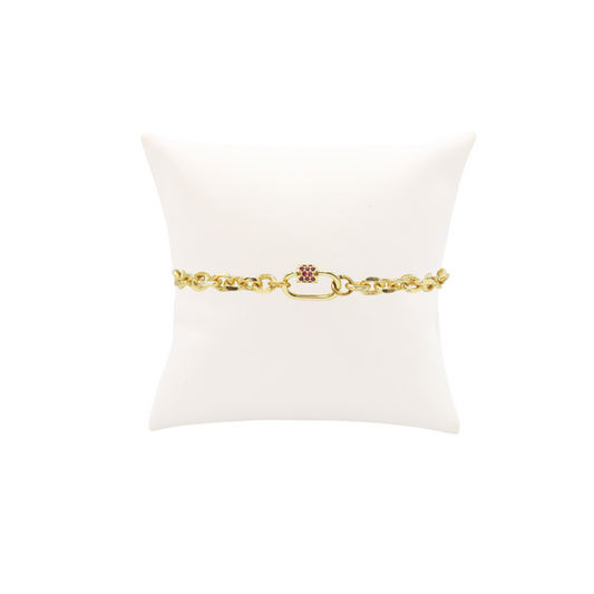 Gold Jamesyn Charm Bracelet with Small Gabi Carabiner