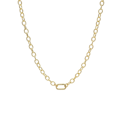 Transparent view of the Gold Alexis Necklace with Blair Carabiner
