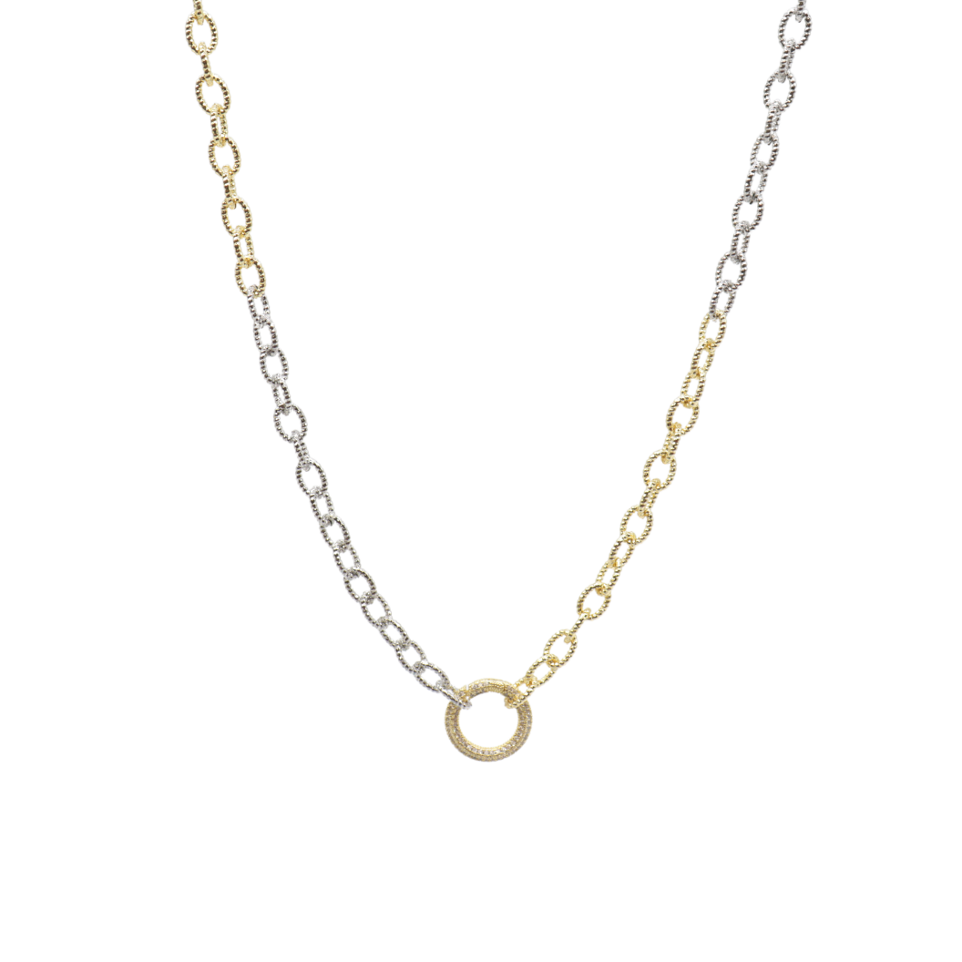 Transparent view of the Mixed Metal Alexis with Gold Clara Round Carabiner