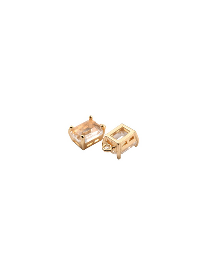 Glass Emerald Cut Charm