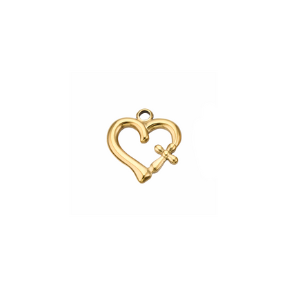 Heart Cross Charm