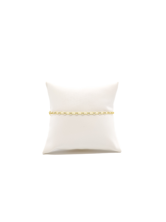 Christie chain bracelet 6 inch on white cushion.