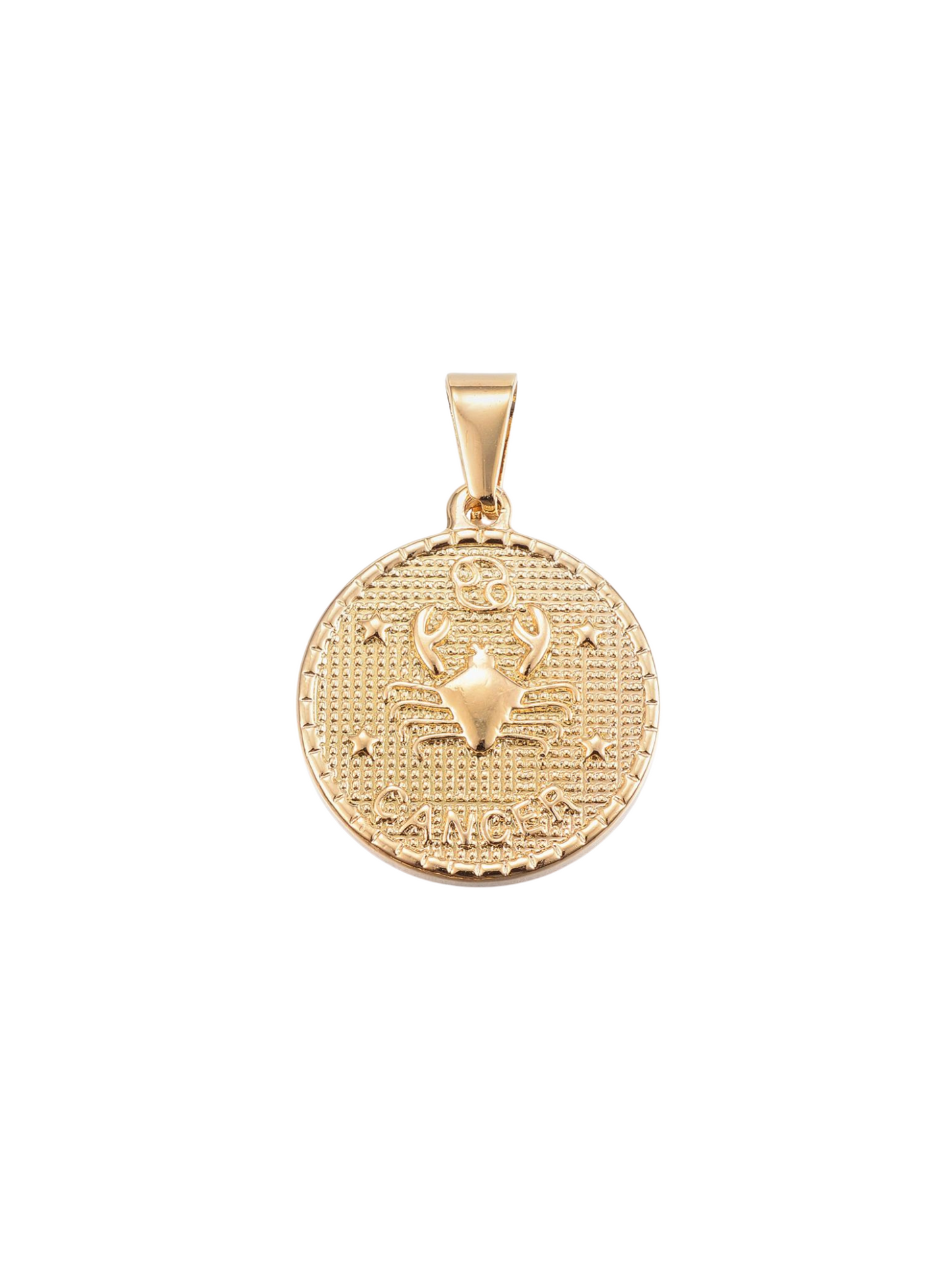 Cancer Zodiac Disc Charm front view.