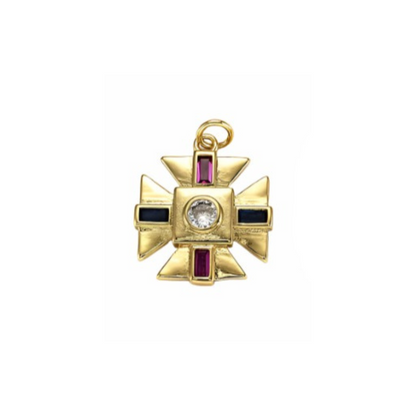 Stone Jerusalem Cross Charm