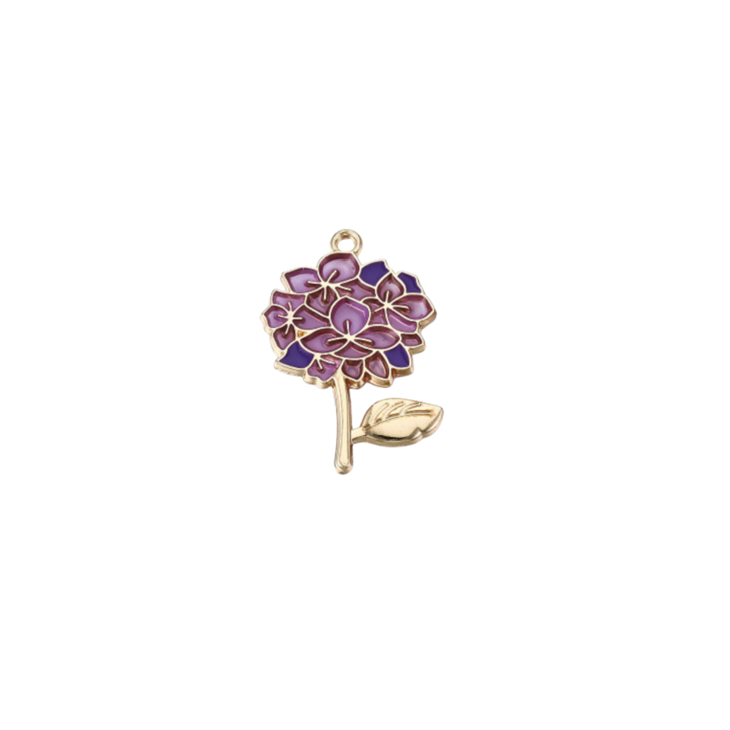 Gold Violet Hydrangea Charm – The Charm Bar Company Retail