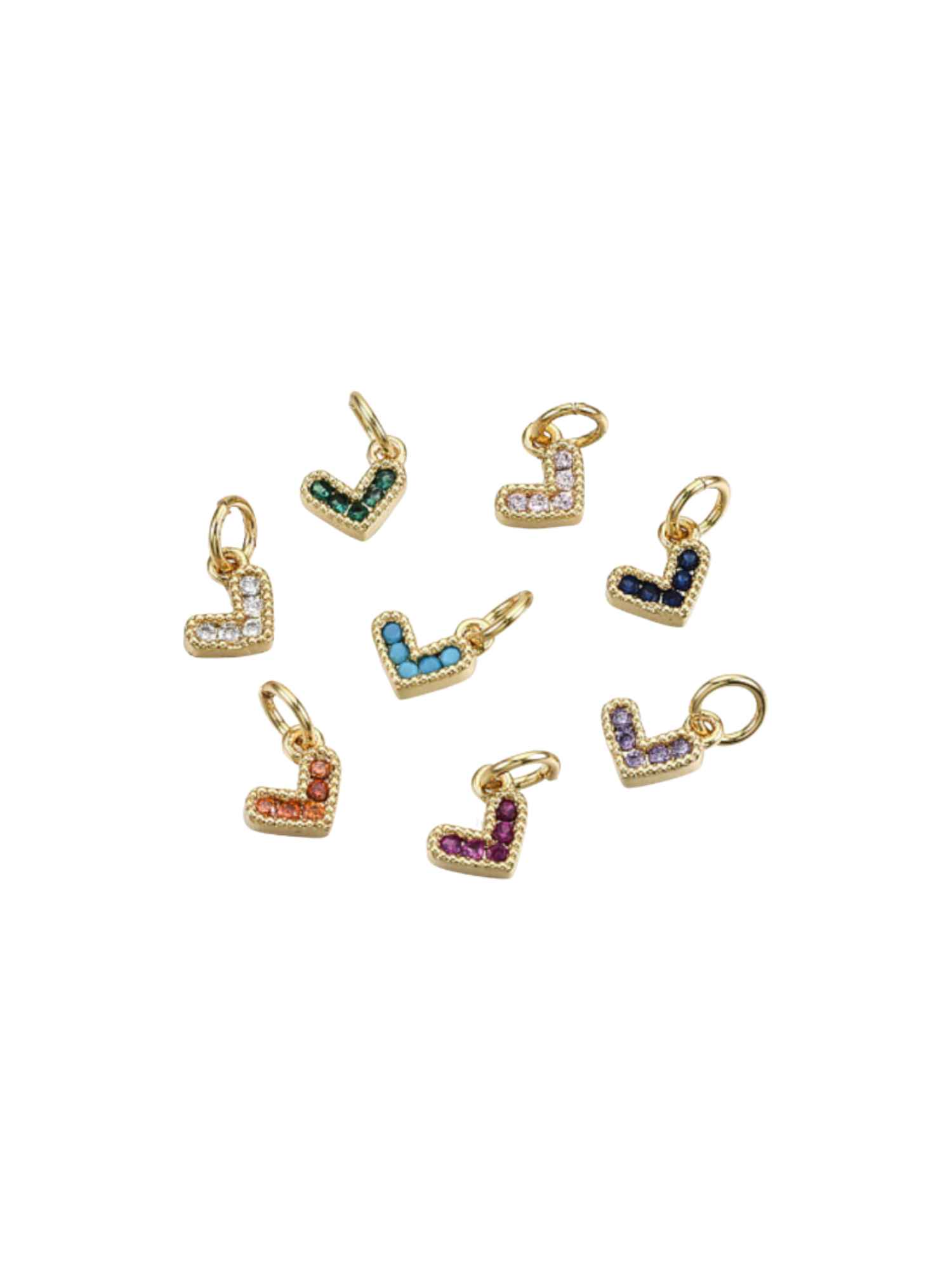 Stone Heart Charm - Assorted