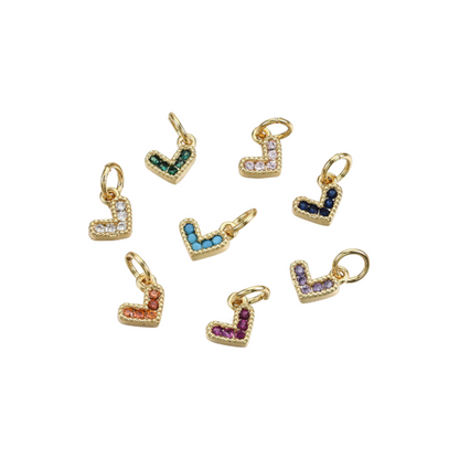 Stone Heart Charm - Assorted