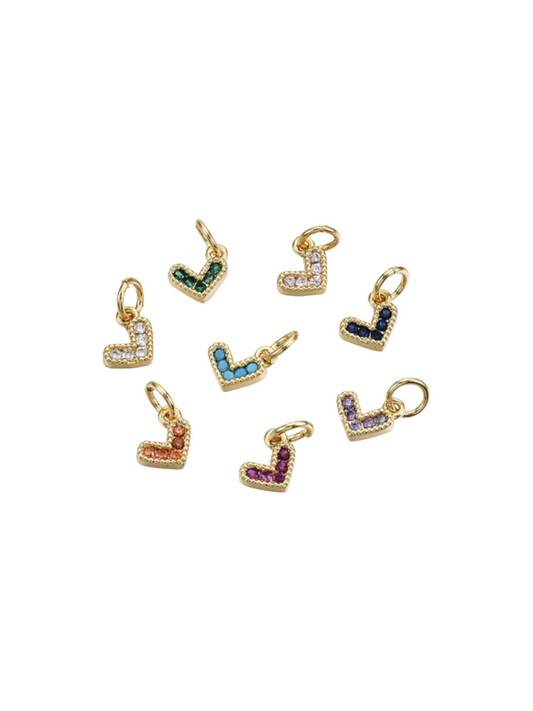 Stone Heart Charm - Assorted