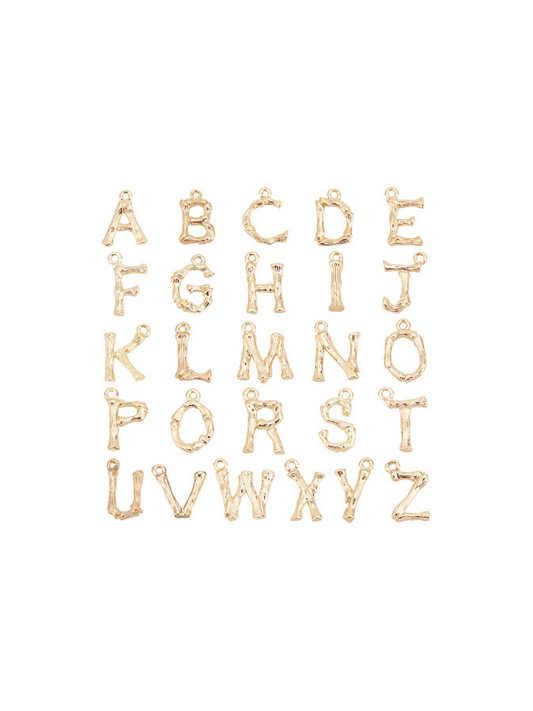 Gold Bamboo Letter Charm