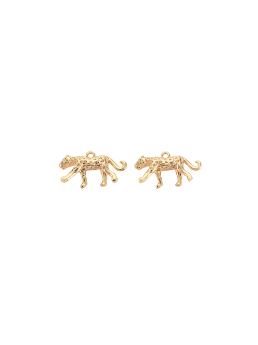 Two Cheetah Charms side by side, front view.