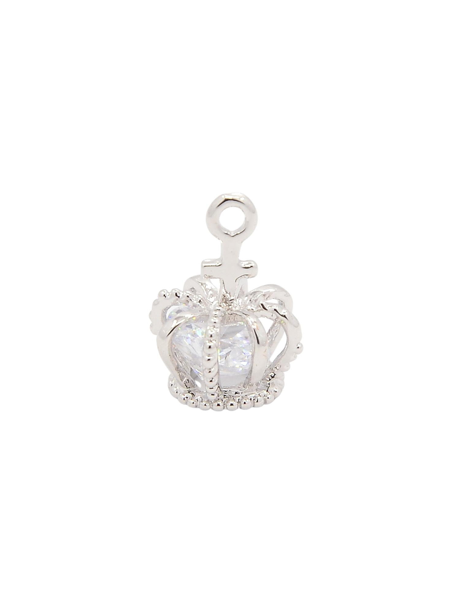 Her Royal Highness Crown Charm on white background, front view.