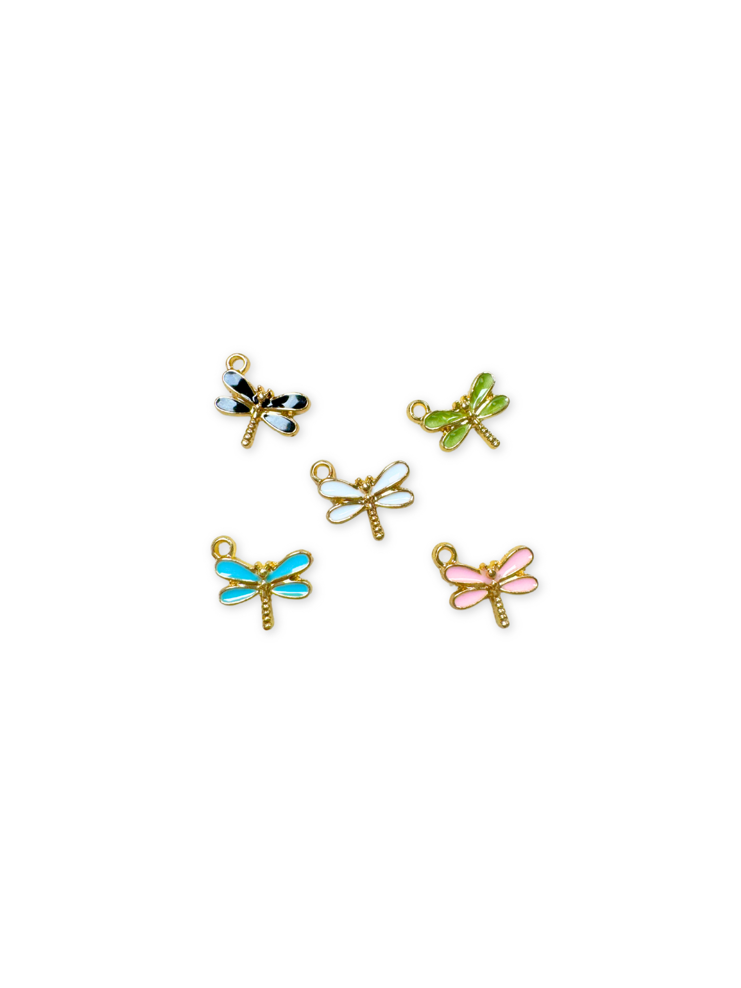 Gold and Enamel Dragonfly Charm -Assorted