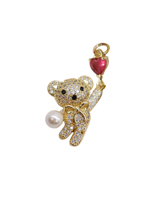 Gold Teddy Bear Of Love Charm