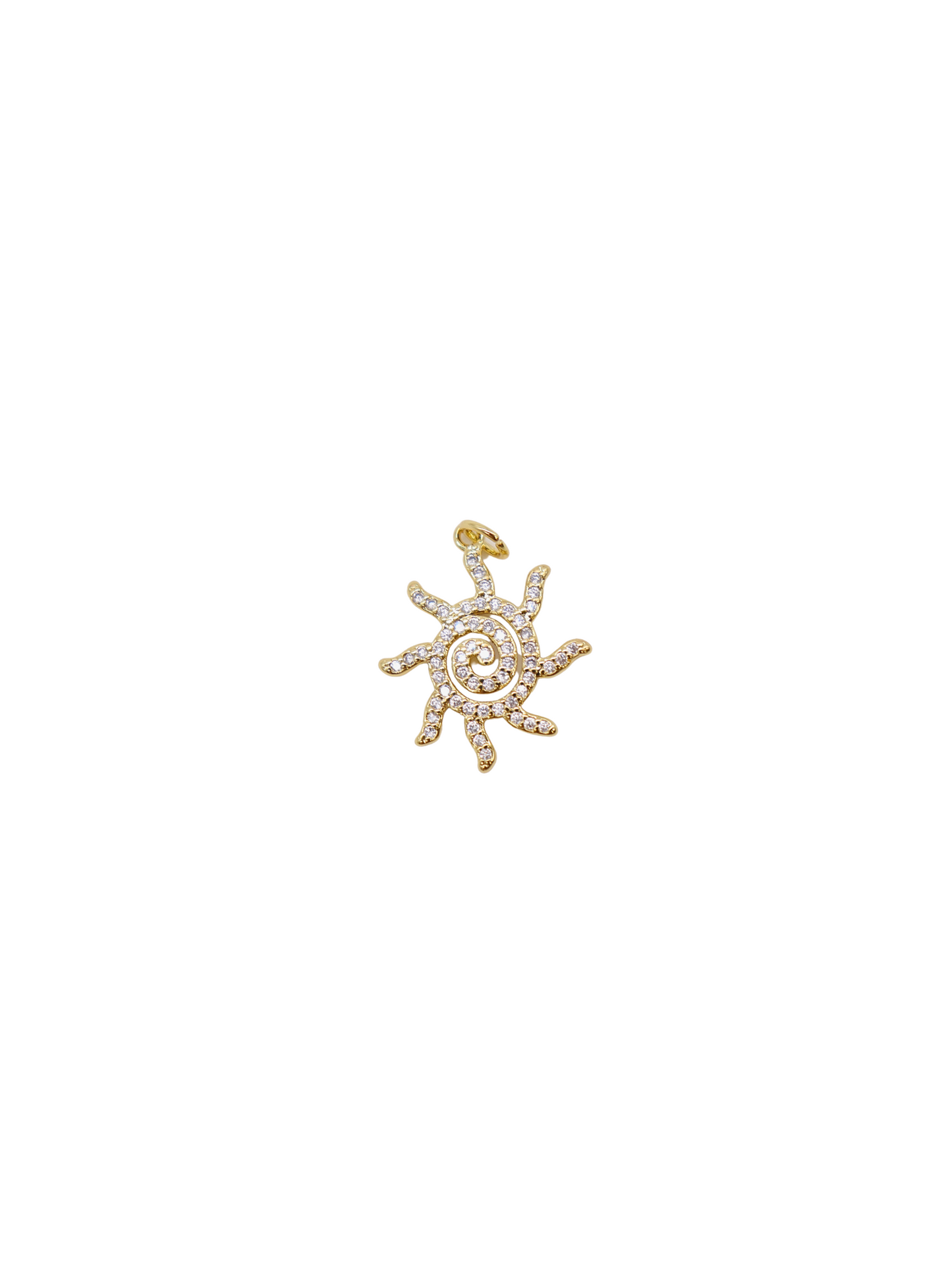 Gold Swirly Sun Charm