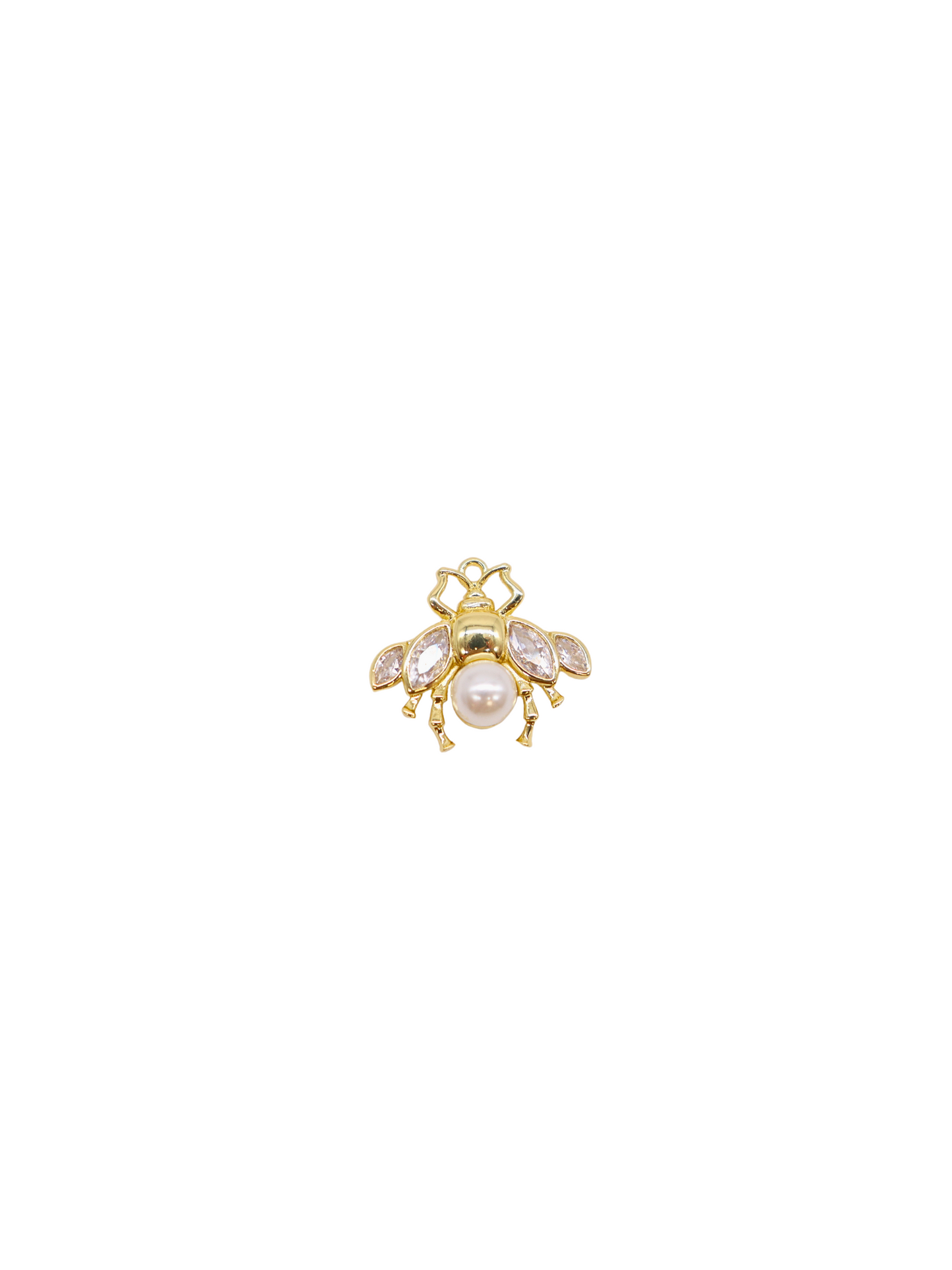 * Gold Pearl Glass Bee Charm