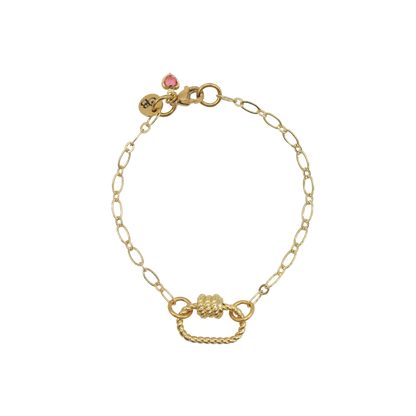 Gold Christie Charm Bracelet with Small Bella Carabiner