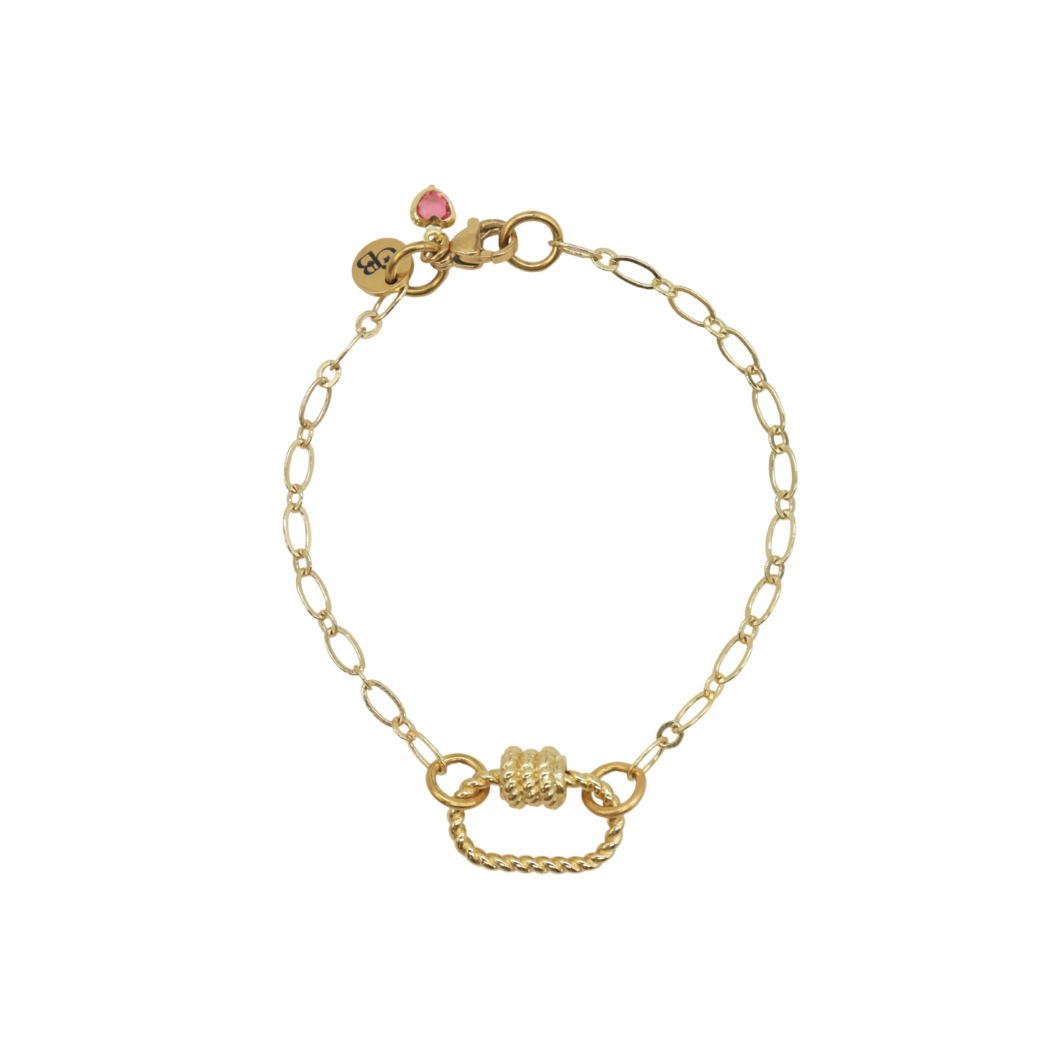 Gold Christie Charm Bracelet with Small Bella Carabiner