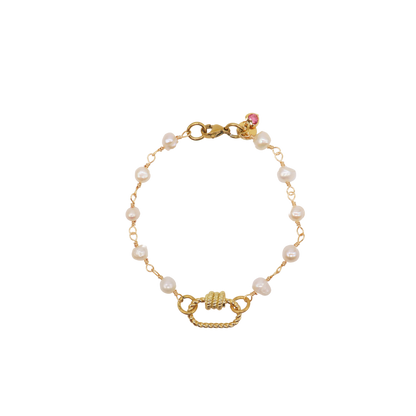 Transparent view of the Gold Beth Bracelet with Small Bella Carabiner