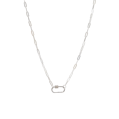 Silver Ashley (Flat) Necklace with Large Gabi Carabiner
