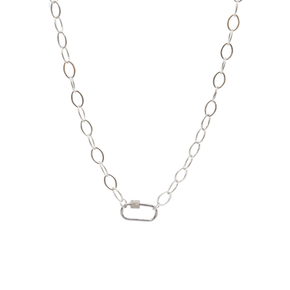 Transparent view of the Silver Avery Kate Necklace with Large Gabi Carabiner
