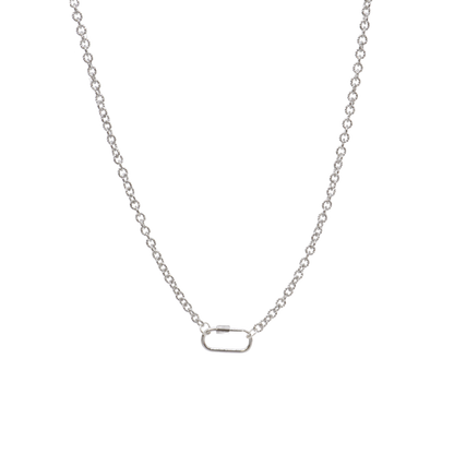 Transparent view of the Silver Ruth Necklace With Piper Carabiner