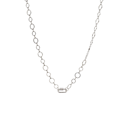 Transparent view of the Silver Emilia Necklace With Small Gabi Carabiner