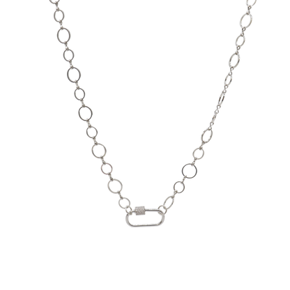 Transparent view of the Silver Emilia Necklace With Large Gabi Carabiner