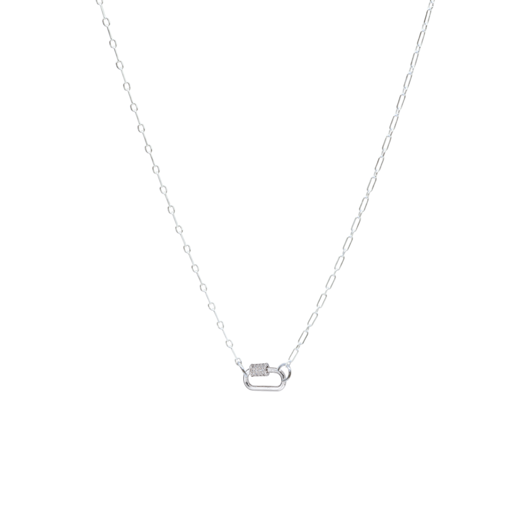 Transparent view of the Silver Madilyn Necklace with Small Gabi Carabiner