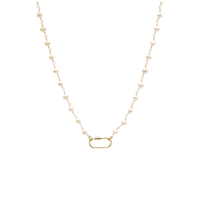 Gold Beth Charm Necklace with Piper Carabiner