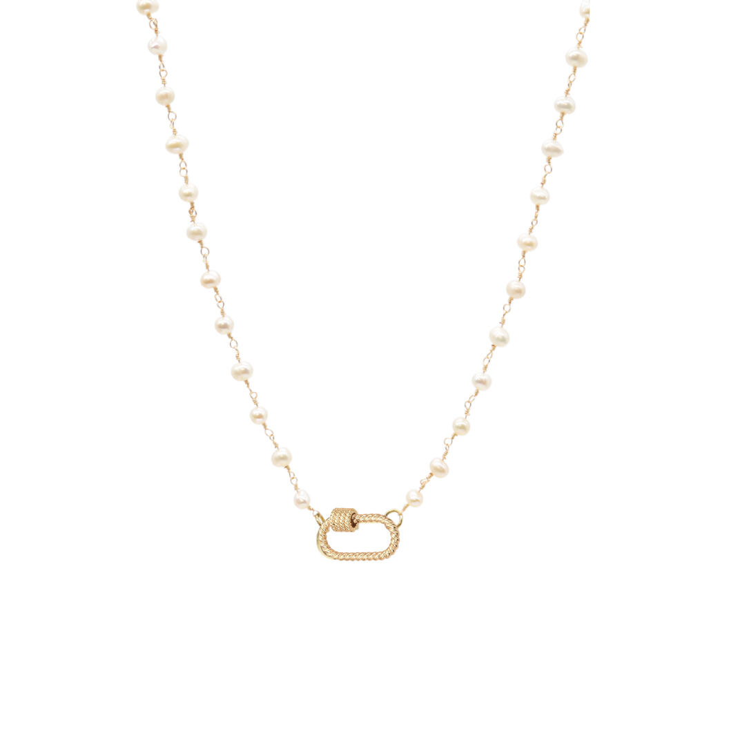 Gold Beth Charm Necklace with Bella Carabiner