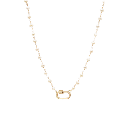 Gold Beth Charm Necklace with Bella Carabiner