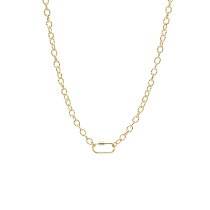 Transparent view of the Gold Alexis Necklace with Piper Carabiner