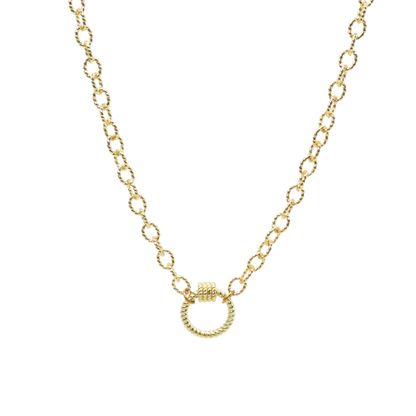 Transparent view of the Gold Alexis Necklace with Round Bella Carabiner