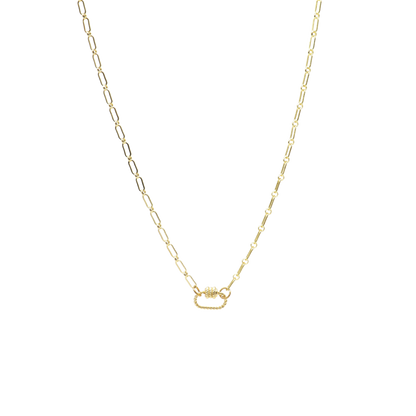 Transparent view of the Gold Paige Necklace with Small Bella Carabiner