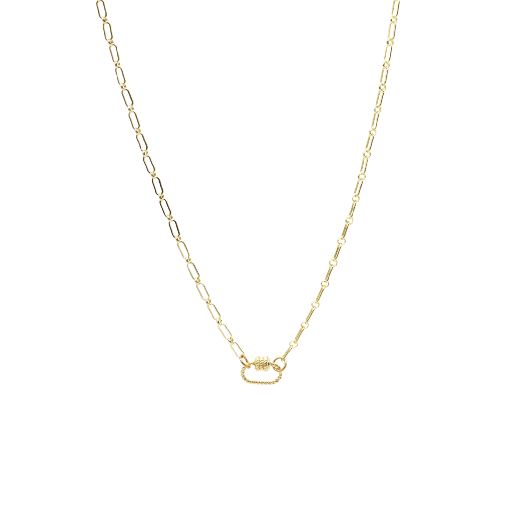 Gold Paige Necklace with Small Bella Carabiner
